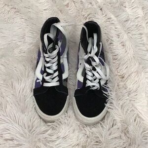 Vans Purple and Black High-Top Sneakers size 6